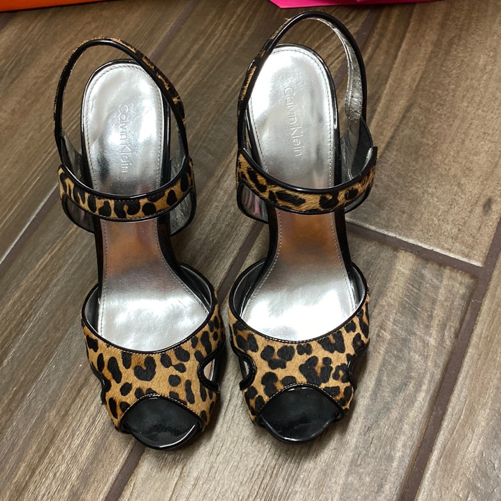 Calvin Klein leopard heels